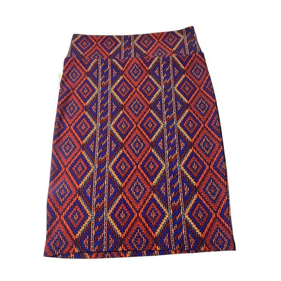 LuLaRoe Dresses & Skirts - LuLaRoe Cassie Women's Burgundy & Royal Blue Skirt